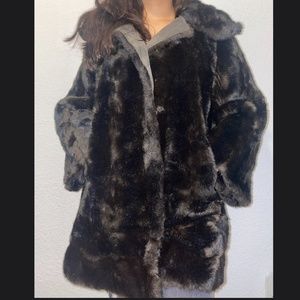 Black Faux Fur Coat